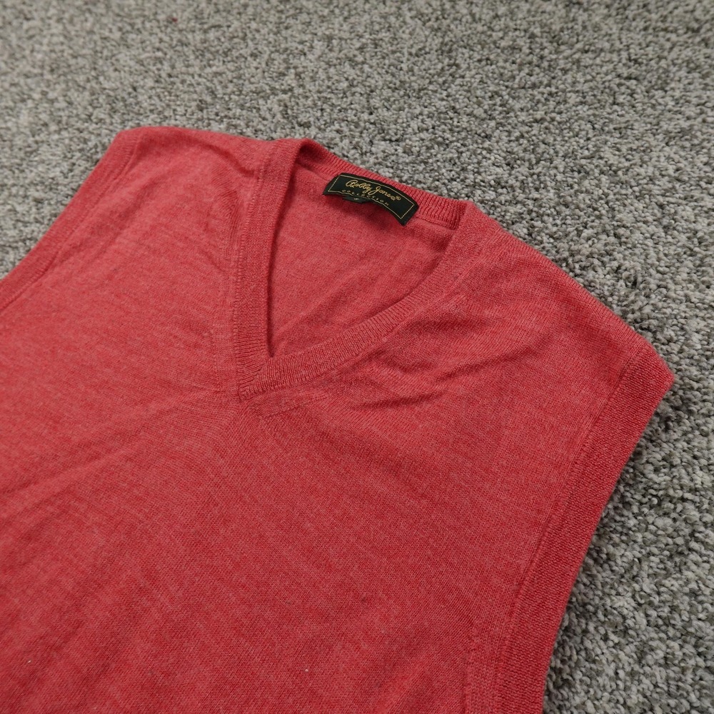 Bobby Jones Sweater Vest Mens S Red Merino Wool V Neck Golf Knit Pullover‎ Cozy